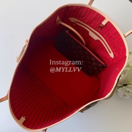 Louis Vuitton Monogram Canvas Neverfull GM Tote Large Size Bag For Women Cherry Cerise Red M41181