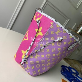 Louis Vuitton Monogram Canvas Neverfull MM Tote Medium Size Bag For Women Pink Purple M44588