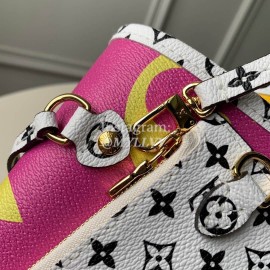 Louis Vuitton Monogram Canvas Neverfull MM Tote Medium Size Bag For Women Pink Purple M44588