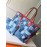 Louis Vuitton Monogram Denim Canvas Neverfull MM Tote Medium Size Bag For Women Blue/Red M44981