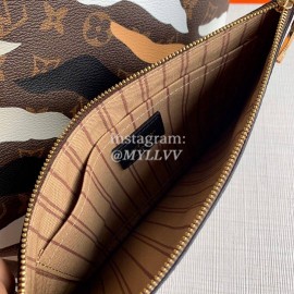 Louis Vuitton Monogram Canvas LVXLOL Neverfull MM Tote Medium Size Bag For Women Gold / Silver M45201