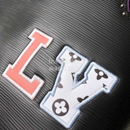 Louis Vuitton Epi Grained Cowhide Leather Neverfull MM Tote Medium Size Bag For Women Black / Purple M54270