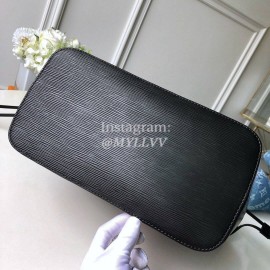 Louis Vuitton Epi Grained Cowhide Leather Neverfull MM Tote Medium Size Bag For Women Black / Purple M54270