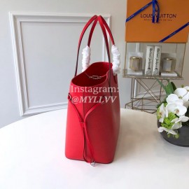 Louis Vuitton Epi Grained Cowhide Leather Neverfull MM Tote Medium Size Bag For Women Coquelicot Red M41159