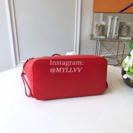 Louis Vuitton Epi Grained Cowhide Leather Neverfull MM Tote Medium Size Bag For Women Coquelicot Red M41159