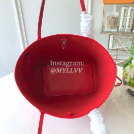 Louis Vuitton Epi Grained Cowhide Leather Neverfull MM Tote Medium Size Bag For Women Coquelicot Red M41159