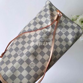 Louis Vuitton Damier Azur Canvas Neverfull GM Tote Large Size Bag For Women Beige N41360