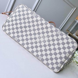 Louis Vuitton Damier Azur Canvas Neverfull GM Tote Large Size Bag For Women Beige N41360