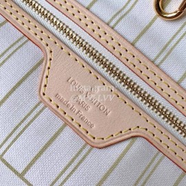 Louis Vuitton Damier Azur Canvas Neverfull GM Tote Large Size Bag For Women Beige N41360