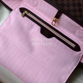 Louis Vuitton Damier Ebene Canvas Neverfull MM Tote Medium Size Bag For Women Rose Ballerine Pink N41603