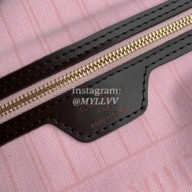 Louis Vuitton Damier Ebene Canvas Neverfull MM Tote Medium Size Bag For Women Rose Ballerine Pink N41603