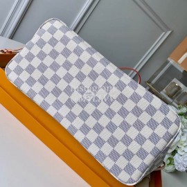 Louis Vuitton Damier Azur Canvas Neverfull MM Tote Medium Size Bag For Women Rose Ballerine Pink N41605