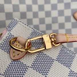 Louis Vuitton Damier Azur Canvas Neverfull MM Tote Medium Size Bag For Women Rose Ballerine Pink N41605