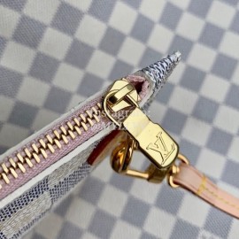 Louis Vuitton Damier Azur Canvas Neverfull MM Tote Medium Size Bag For Women Rose Ballerine Pink N41605