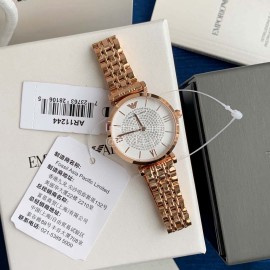 Armani Dial Diameter 32mm 316 Fine Steel Strap Crystal Drill Watch For Women Ar11244