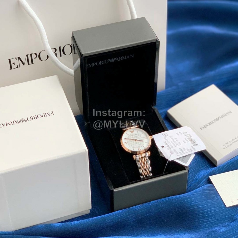 Armani Dial Diameter 32mm 316 Fine Steel Strap Crystal Drill Watch For Women Ar1926