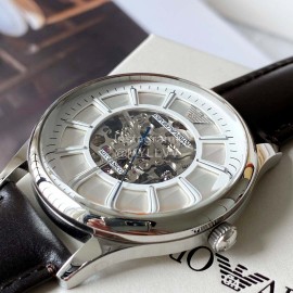 Armani Silver Hollow Perspective Automatic Mechanical Watch Ar1946