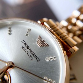 Armani Rose Gold Hollow Out Perspective Automatic Mechanical Watch For Women Ar60023