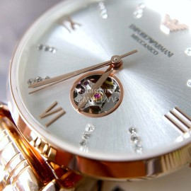 Armani Rose Gold Hollow Out Perspective Automatic Mechanical Watch For Women Ar60023