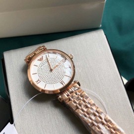 Armani 316 Fine Steel Strap Double Press Butterfly Buckle Quartz Watch For Women