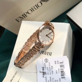 Armani 316 Fine Steel Strap Double Press Butterfly Buckle Quartz Watch For Women