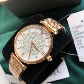 Armani 316 Fine Steel Strap Double Press Butterfly Buckle Quartz Watch For Women