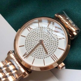 Armani 316 Fine Steel Strap Double Press Butterfly Buckle Quartz Watch For Women