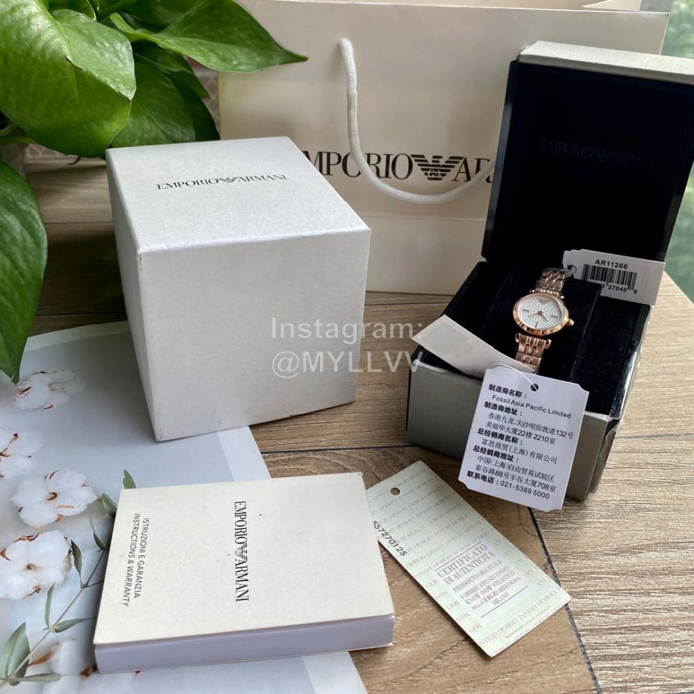 Armani Exquisite Small Gauge 22mm316 Fine Steel Strap Quartz Watch For Women 