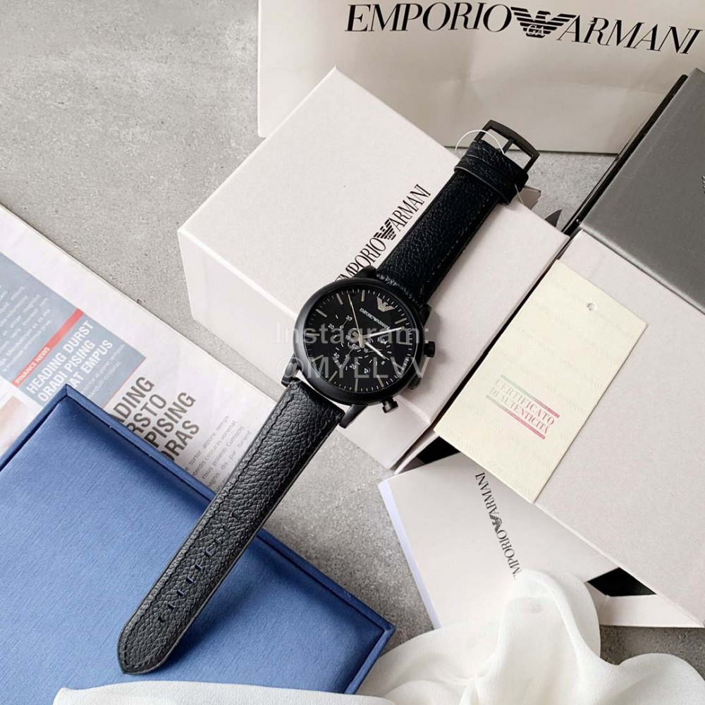 Armani New Six Needle Timing Leather Strap Watch For Men Ar1970