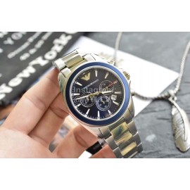 Armani Classic Scale White Steel Band Quartz Multifunctional Watch Ar6091