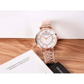 Armani New Diamond Inlaid Pearl Fritillaria Dial Steel Band Watch For Women Ar1909