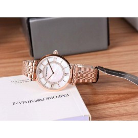 Armani New Diamond Inlaid Pearl Fritillaria Dial Steel Band Watch For Women Ar1909