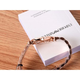 Armani New Diamond Inlaid Pearl Fritillaria Dial Steel Band Watch For Women Ar1909