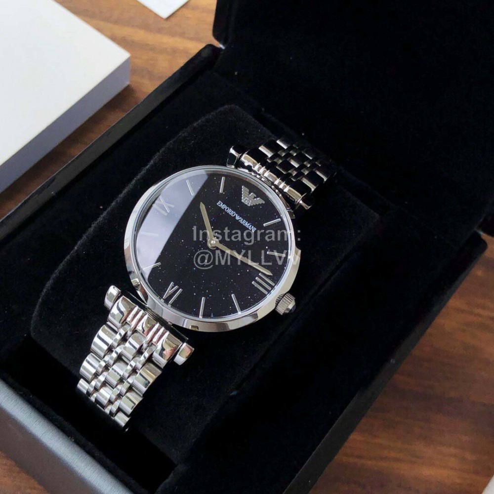 Armani Silver Steel Band Quartz Watch Rhinestone Watch For Women Ar11091