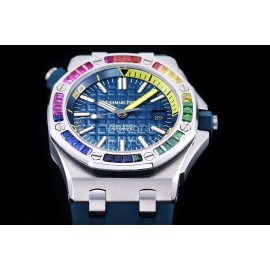 Audemars Piguet 15710st.Oo.A002ca.01 Rubber Band Mechanical Watch For Men Dark Blue