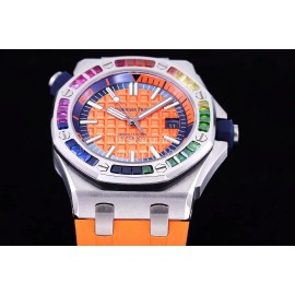 Audemars Piguet 15710st.Oo.A002ca.01 Rubber Band Mechanical Watch For Men Orange