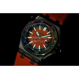 Audemars Piguet 15710st.Oo.A002ca.01 Rubber Band Mechanical Watch For Men Orange