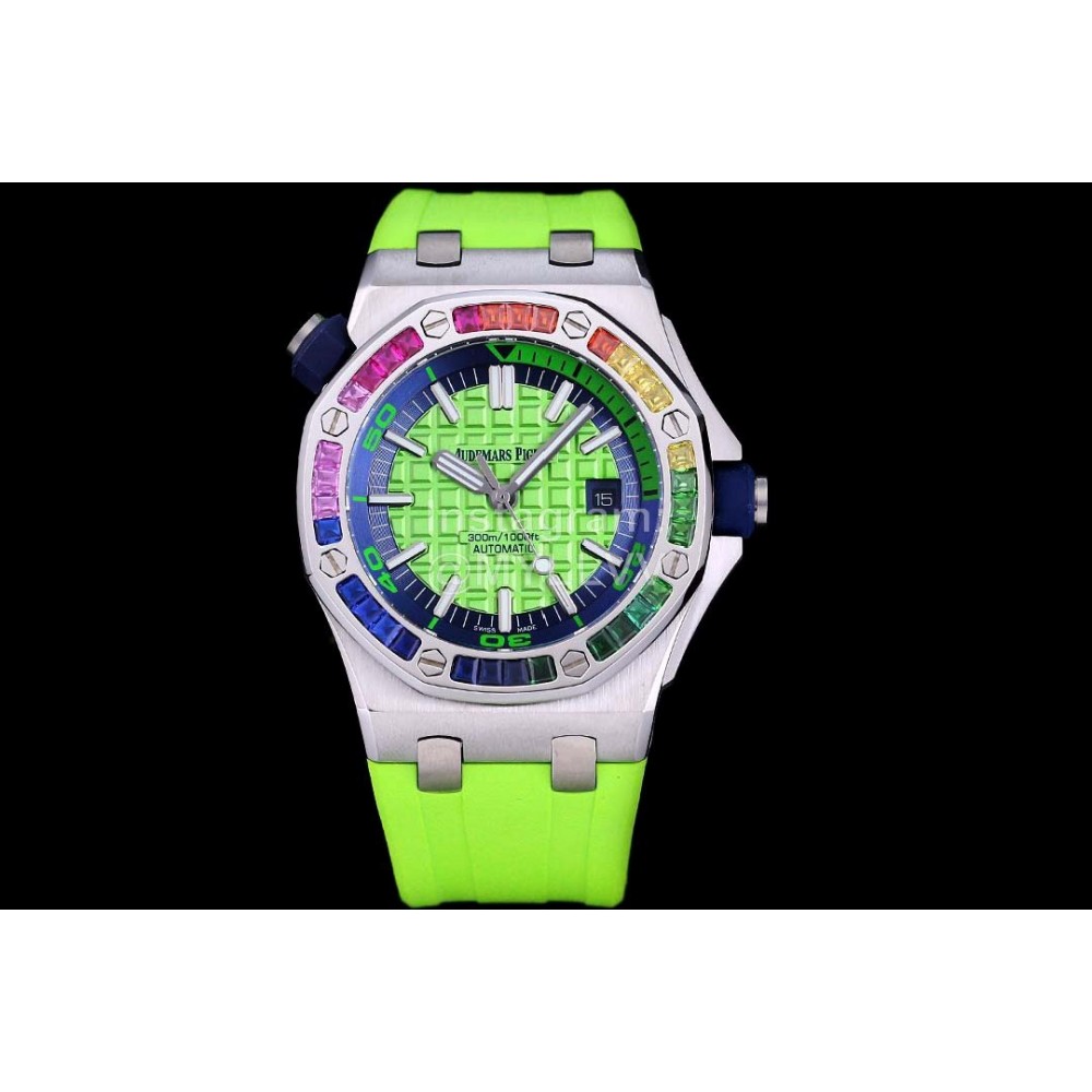 Audemars Piguet 15710st.Oo.A002ca.01 Rubber Band Mechanical Watch For Men Green