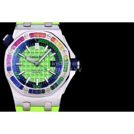 Audemars Piguet 15710st.Oo.A002ca.01 Rubber Band Mechanical Watch For Men Green