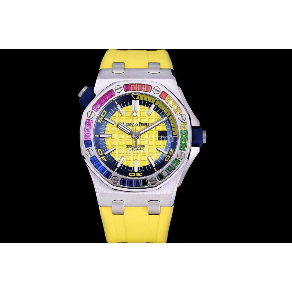 Audemars Piguet 15710st.Oo.A002ca.01 Rubber Band Mechanical Watch For Men Yellow