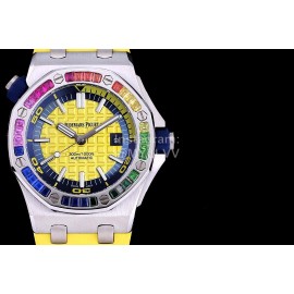 Audemars Piguet 15710st.Oo.A002ca.01 Rubber Band Mechanical Watch For Men Yellow