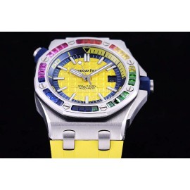 Audemars Piguet 15710st.Oo.A002ca.01 Rubber Band Mechanical Watch For Men Yellow