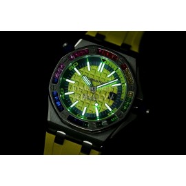 Audemars Piguet 15710st.Oo.A002ca.01 Rubber Band Mechanical Watch For Men Yellow