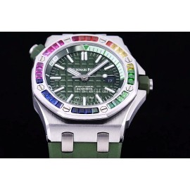 Audemars Piguet 15710st.Oo.A002ca.01 Rubber Band Mechanical Watch Green For Men 