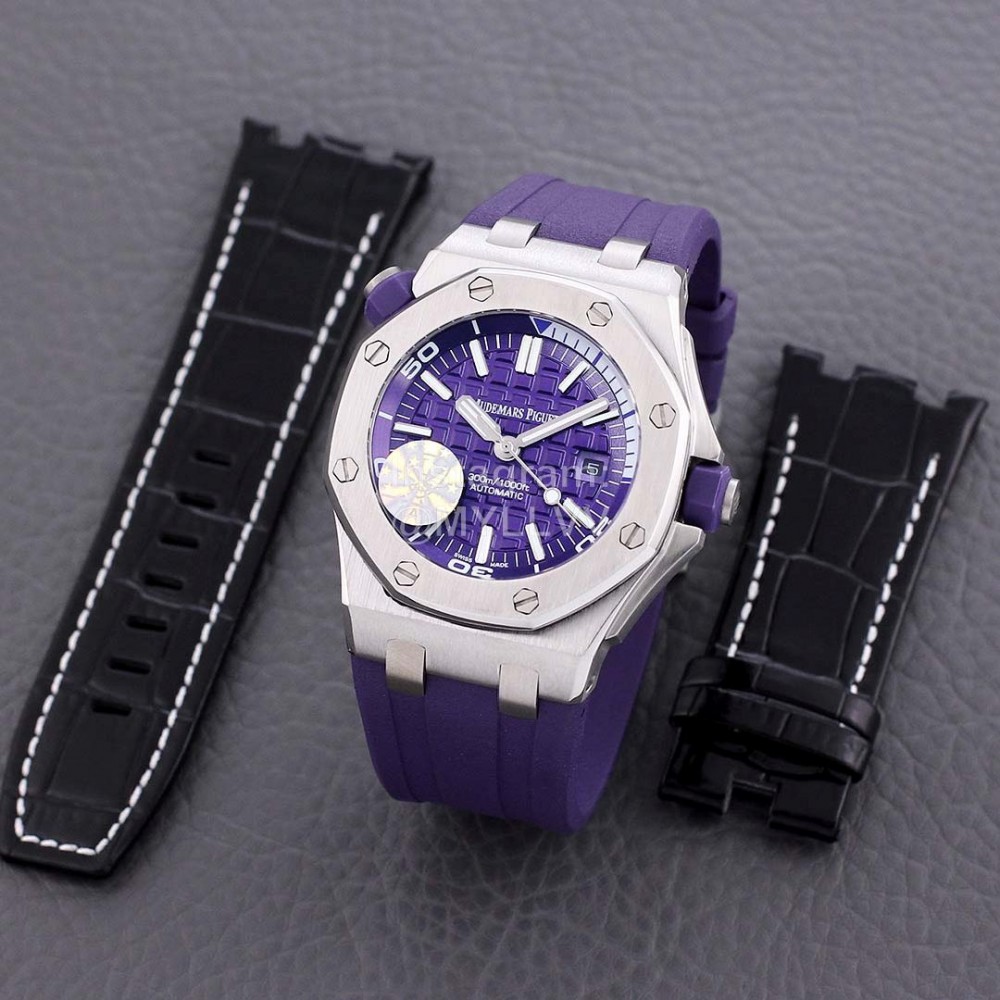 Audemars Piguet 15710st.Oo.A002ca.01 Sapphire Crystal Glass Mechanical Watch For Men Purple
