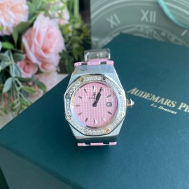 Audemars Piguet Crocodile Leather Strap Quartz Watch 67601 Pink