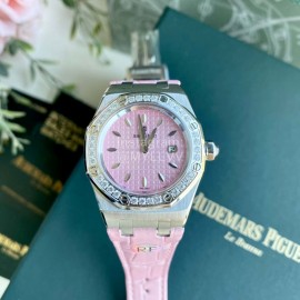 Audemars Piguet Crocodile Leather Strap Quartz Watch 67601 Pink