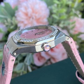 Audemars Piguet Crocodile Leather Strap Quartz Watch 67601 Pink