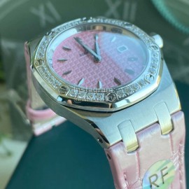 Audemars Piguet Crocodile Leather Strap Quartz Watch 67601 Pink