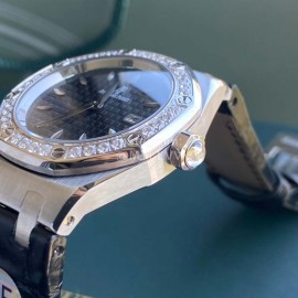 Audemars Piguet Crocodile Leather Strap Quartz Watch 67601 Black